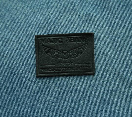 Soft Black Skin Genuine Leather Label